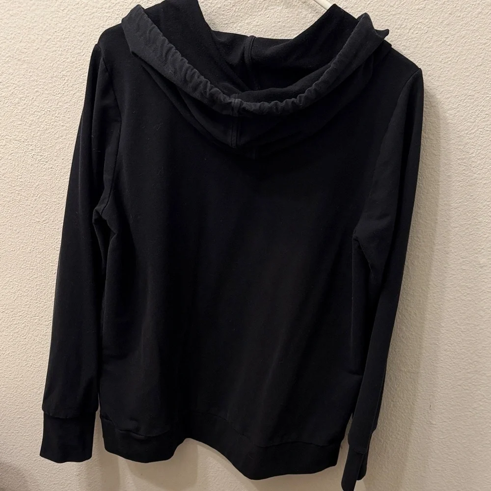 Motherhood maternity Women’s Nursing Black Hooded Pullover Sweatshirt size Large - Picture 8 of 11